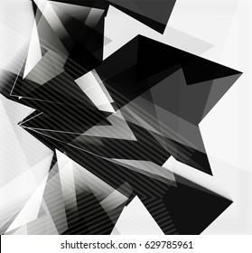 3d triangles and pyramids, abstract geometric vector background