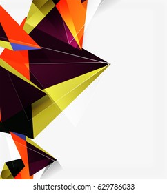3D-Dreiecke und Pyramiden, abstrakter, geometrischer Vektorhintergrund