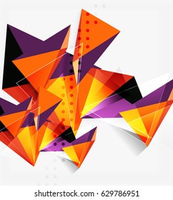 3d triangles and pyramids, abstract geometric vector background