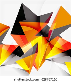 3d triangles and pyramids, abstract geometric vector background