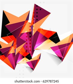 3d triangles and pyramids, abstract geometric vector background