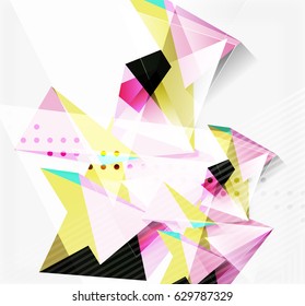 3d triangles and pyramids, abstract geometric vector background