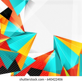 3d triangles and pyramids, abstract geometric vector background
