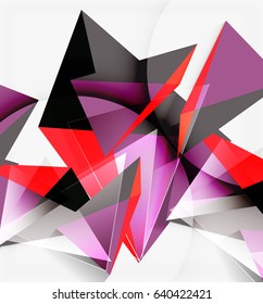 3 d triángulos y pirámides, fondo vector geométrico abstracto