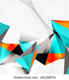 3d triangles and pyramids, abstract geometric vector background