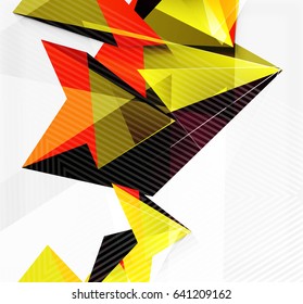 3d triangles and pyramids, abstract geometric vector background