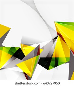 3D-Dreiecke und Pyramiden, abstrakter, geometrischer Vektorhintergrund