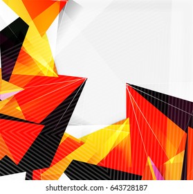 3d triangles and pyramids, abstract geometric vector background