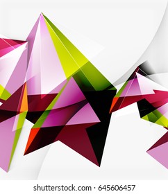 3d triangles and pyramids, abstract geometric vector background