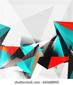 3d triangles and pyramids, abstract geometric vector background
