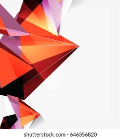 3d triangles and pyramids, abstract geometric vector background
