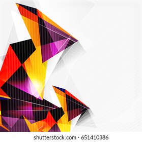 3D-Dreiecke und Pyramiden, abstrakter, geometrischer Vektorhintergrund