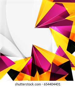 3d triangles and pyramids, abstract geometric vector background