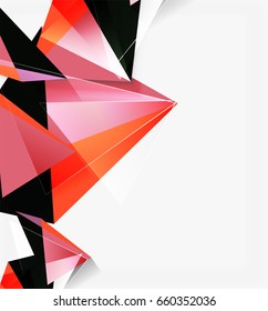 3d triangles and pyramids, abstract geometric vector background