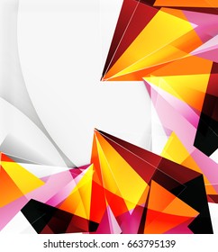 3d triangles and pyramids, abstract geometric vector background