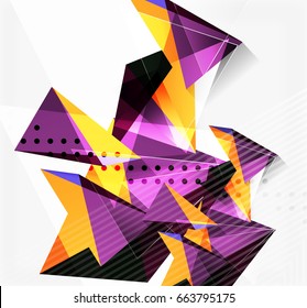 3d triangles and pyramids, abstract geometric vector background