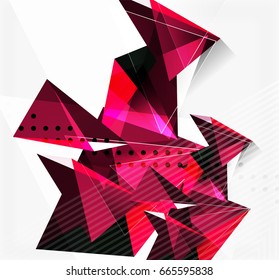 3d triangles and pyramids, abstract geometric vector background