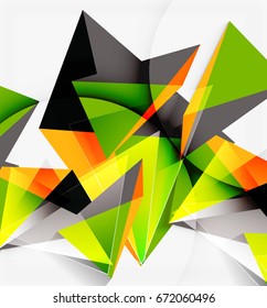 3d triangles and pyramids, abstract geometric vector background