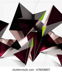 3 d triángulos y pirámides, fondo vector geométrico abstracto
