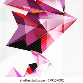 3d triangles and pyramids, abstract geometric vector background
