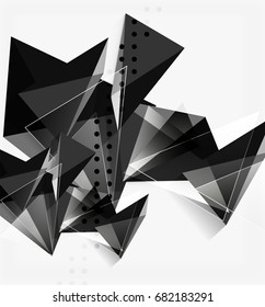 3d triangles and pyramids, abstract geometric vector background