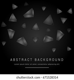 3D triangular chromium or glass pattern abstract background vector design in black shades
