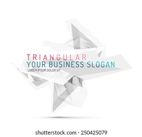 3d triangular poly shape, abstract background. Mosaic design template with triangles, shadows and transparent elements