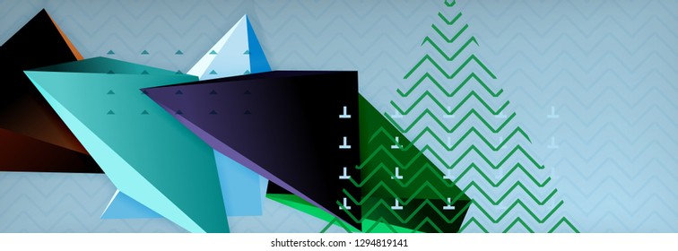 3d triangular shapes geometric background. Origami style pattern with triange shapes for decorative design. Poster design. Line design. Modern presentation vector template