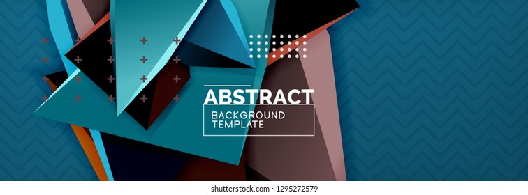 3d triangular shapes geometric background. Origami style pattern with triange shapes for decorative design. Poster design. Line design. Modern presentation vector template