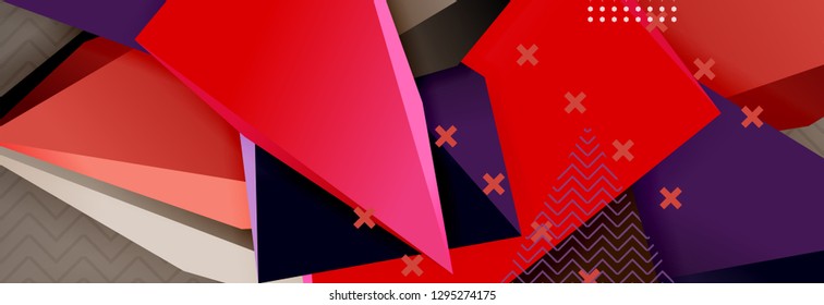 3d triangular shapes geometric background. Origami style pattern with triange shapes for decorative design. Poster design. Line design. Modern presentation vector template