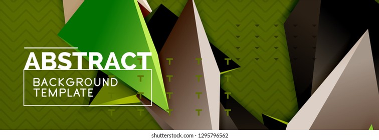 3d triangular shapes geometric background. Origami style pattern with triange shapes for decorative design. Poster design. Line design. Modern presentation vector template