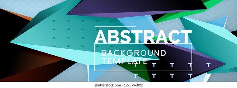 3d triangular shapes geometric background. Origami style pattern with triange shapes for decorative design. Poster design. Line design. Modern presentation vector template