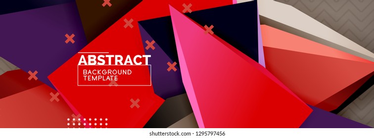 3d triangular shapes geometric background. Origami style pattern with triange shapes for decorative design. Poster design. Line design. Modern presentation vector template
