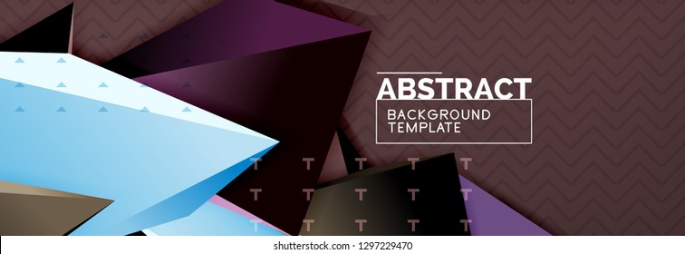 3d triangular shapes geometric background. Origami style pattern with triange shapes for decorative design. Poster design. Line design. Modern presentation vector template
