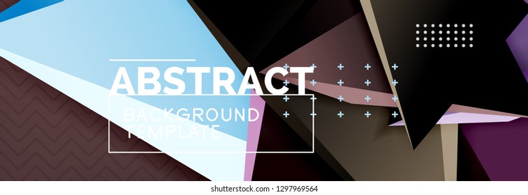 3d triangular shapes geometric background. Origami style pattern with triange shapes for decorative design. Poster design. Line design. Modern presentation vector template