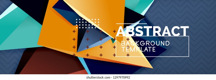 3d triangular shapes geometric background. Origami style pattern with triange shapes for decorative design. Poster design. Line design. Modern presentation vector template