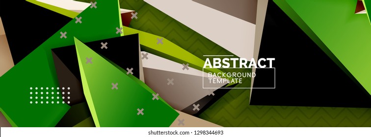 3d triangular shapes geometric background. Origami style pattern with triange shapes for decorative design. Poster design. Line design. Modern presentation vector template