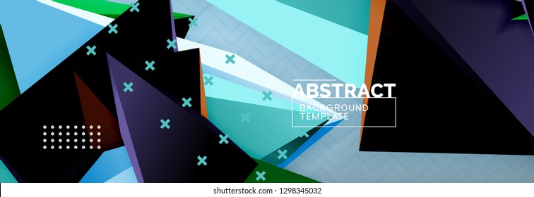 3d triangular shapes geometric background. Origami style pattern with triange shapes for decorative design. Poster design. Line design. Modern presentation vector template