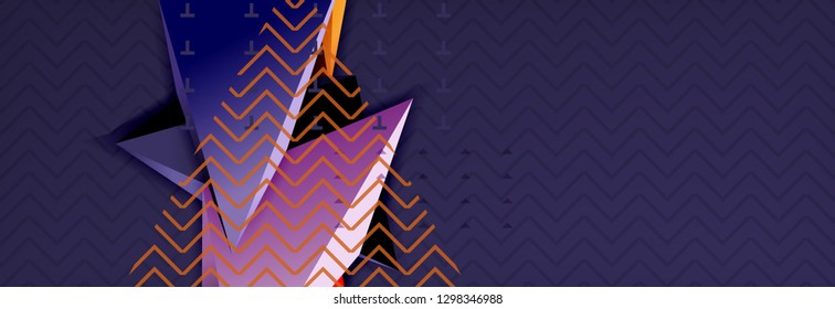 3d triangular shapes geometric background. Origami style pattern with triange shapes for decorative design. Poster design. Line design. Modern presentation vector template