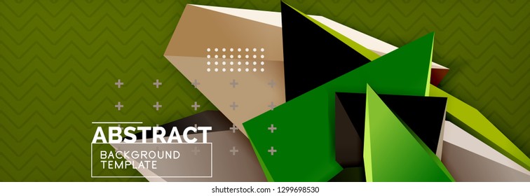 3d triangular shapes geometric background. Origami style pattern with triange shapes for decorative design. Poster design. Line design. Modern presentation vector template