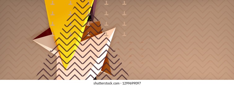 3d triangular shapes geometric background. Origami style pattern with triange shapes for decorative design. Poster design. Line design. Modern presentation vector template