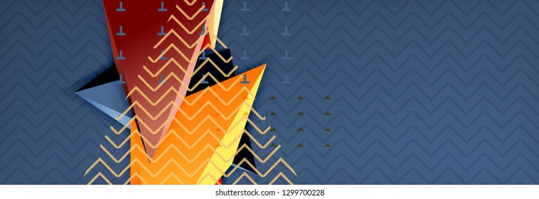 3d triangular shapes geometric background. Origami style pattern with triange shapes for decorative design. Poster design. Line design. Modern presentation vector template