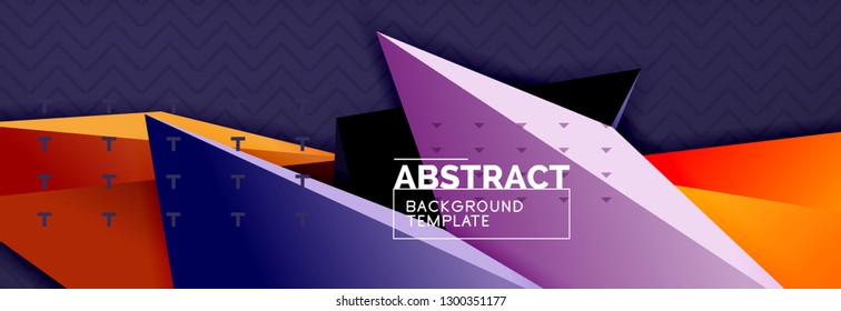 3d triangular shapes geometric background. Origami style pattern with triange shapes for decorative design. Poster design. Line design. Modern presentation vector template