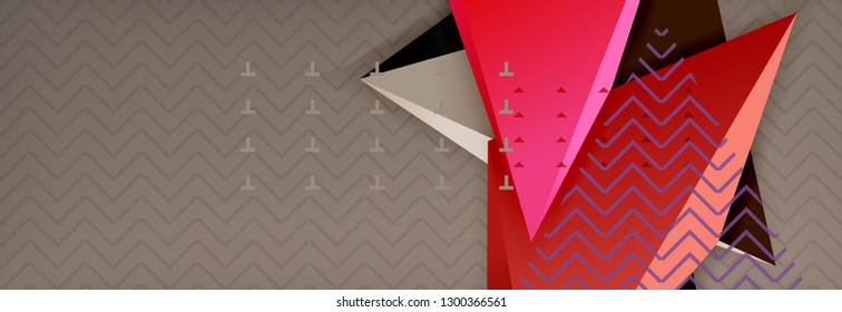 3d triangular shapes geometric background. Origami style pattern with triange shapes for decorative design. Poster design. Line design. Modern presentation vector template