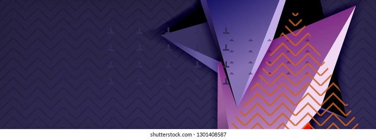 3d triangular shapes geometric background. Origami style pattern with triange shapes for decorative design. Poster design. Line design. Modern presentation vector template