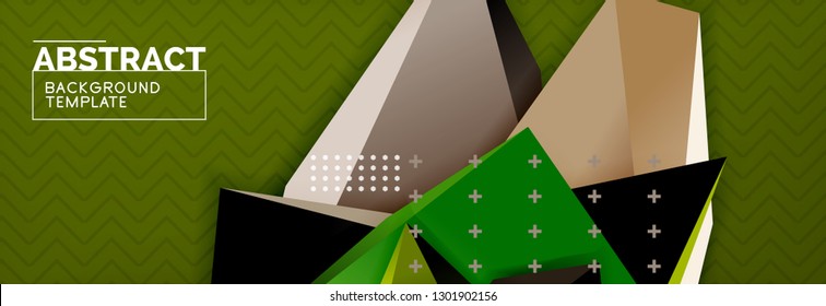 3d triangular shapes geometric background. Origami style pattern with triange shapes for decorative design. Poster design. Line design. Modern presentation vector template