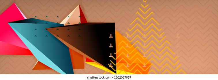 3d formas triangulares de fondo geométrico. Patrón de estilo originami con formas triangulares para el diseño decorativo. Diseño de afiches. Diseño de línea. Plantilla vectorial de presentación moderna