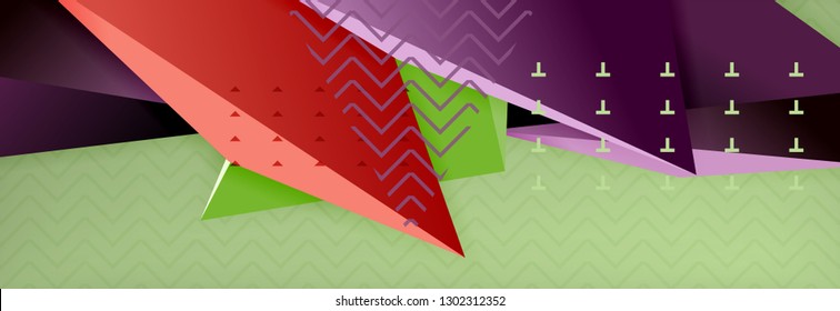 3d triangular shapes geometric background. Origami style pattern with triange shapes for decorative design. Poster design. Line design. Modern presentation vector template