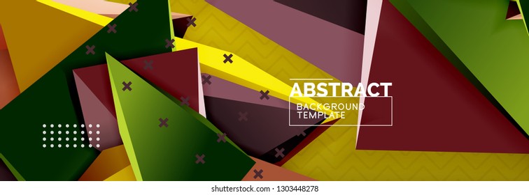 3d triangular shapes geometric background. Origami style pattern with triange shapes for decorative design. Poster design. Line design. Modern presentation vector template