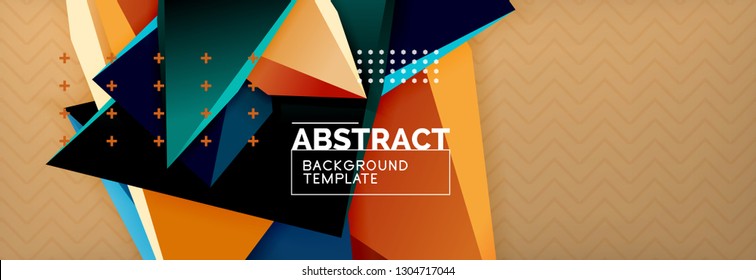 3d triangular shapes geometric background. Origami style pattern with triange shapes for decorative design. Poster design. Line design. Modern presentation vector template